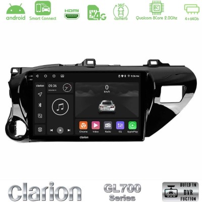 Clarion GL700 QUALCOMM Series 8Core Android ClarionOS 4+64GB Toyota Hilux 2017-2024 Navigation Multimedia Tablet 10" Με Carplay 