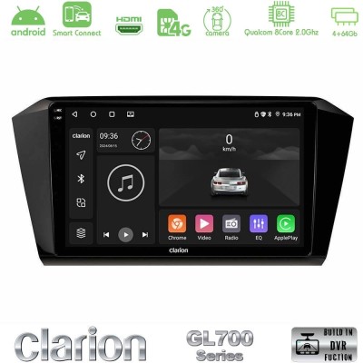 Clarion GL700 QUALCOMM Series 8Core Android ClarionOS 4+64GB VW Passat Navigation Multimedia Tablet 10" Με Carplay & Android Aut