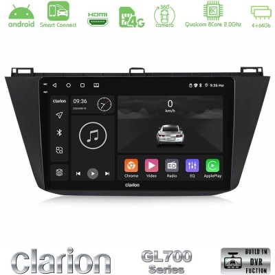 Clarion GL700 QUALCOMM Series Vw Tiguan 2016-2022 8Core Android ClarionOS 4+64GB Navigation Multimedia Tablet 10" Με Carplay & A