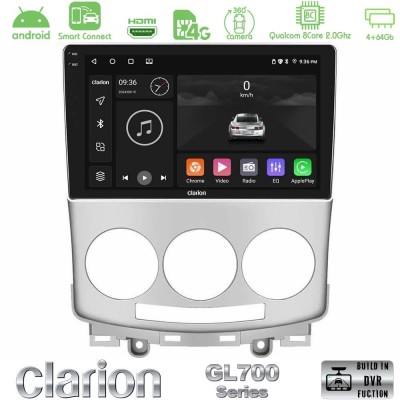 Clarion GL700 Series Mazda 5 2004-2010 8Core Android ClarionOS 4+64GB Navigation Multimedia Tablet 9" Με Carplay & Android Auto