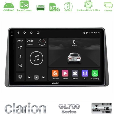Clarion GL700 QUALCOMM Series Dacia Duster 2023-2024 8Core Android ClarionOS 4+64GB Navigation Multimedia Tablet 10" Με Carplay 
