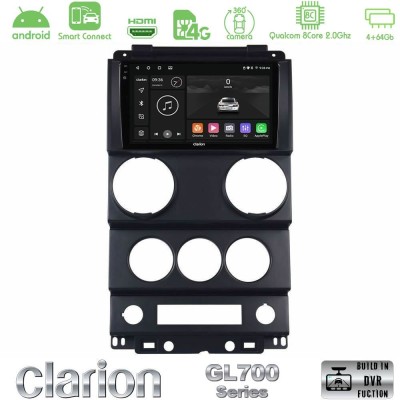 Clarion GL700 Series 8Core Android ClarionOS 4+64GB Jeep Wrangler 2Door 2008-2010 Navigation Multimedia Tablet 9" Με Carplay & A
