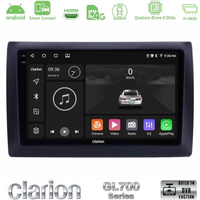 Clarion GL700 Series 8Core Android ClarionOS 4+64GB Fiat Stilo Navigation Multimedia Tablet 9" Με Carplay & Android Auto