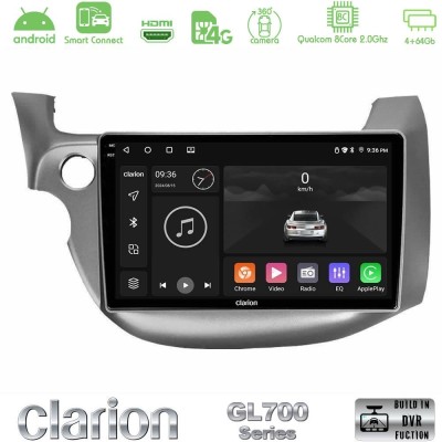 Clarion GL700 QUALCOMM Series 8Core Android ClarionOS 4+64GB Honda Jazz 2009-2013 Navigation Multimedia Tablet 10" Με Carplay & 