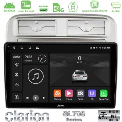 Clarion GL700 Series 8Core Android ClarionOS 4+64GB Fiat Grande Punto 2006-2011 Navigation Multimedia Tablet 9" Με Carplay & And