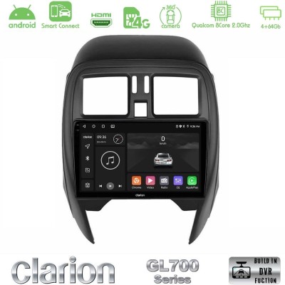 Clarion GL700 QUALCOMM Series 8Core Android ClarionOS 4+64GB Nissan Micra 2013-2016 Navigation Multimedia Tablet 9" Με Carplay &