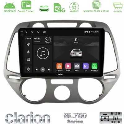 Clarion GL700 Series 8Core Android ClarionOS 4+64GB Hyundai i20 2009-2012 Manual A/C Navigation Multimedia Tablet 9" Με Carplay Clarion GL700 Series 8Core Android ClarionOS 4+64GB Hyundai i20 2009-2012 Manual A/C Navigation Multimedia Tablet 9" Με Carplay