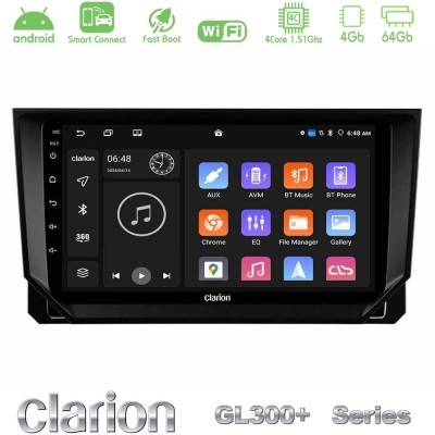 Clarion GL300+ Series 4Core Android ClarionOS 4+64GB Seat Arona/Ibiza Navigation Multimedia Tablet 9"