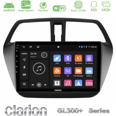 Clarion GL300+ Series 4Core Android ClarionOS 4+64GB Suzuki SX4 S-Cross Navigation Multimedia Tablet 9"
