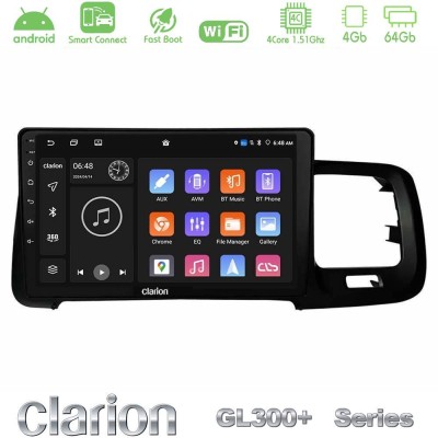 Clarion GL300+ Series 4Core Android ClarionOS 4+64GB Volvo S60 2010-2018 Navigation Multimedia Tablet 9"