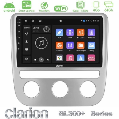 Clarion GL300+ Series 4Core Android ClarionOS 4+64GB VW Scirocco 2008-2014 Navigation Multimedia Tablet 9"
