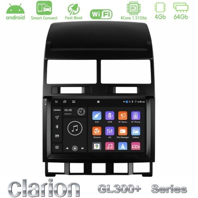Clarion GL300+ Series 4Core Android ClarionOS 4+64GB VW Touareg 2002 – 2010 Navigation Multimedia Tablet 9"