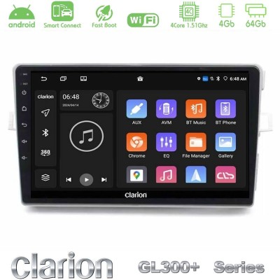 Clarion GL300+ Series 4Core Android ClarionOS 4+64GB Toyota Verso 2009-2018 Navigation Multimedia Tablet 9"