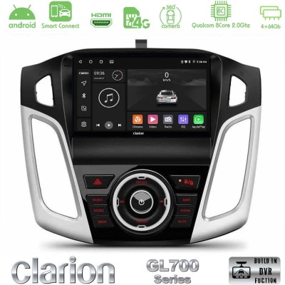 Clarion GL700 Series 8Core Android ClarionOS 4+64GB Ford Focus 2012-2018 Navigation Multimedia Tablet 9" Με Carplay & Android Au