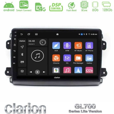Clarion GL700 Lite Series 8Core Android ClarionOS 6+128GB Citroen/Fiat/Opel Navigation Multimedia Tablet 9" Με Carplay & Android