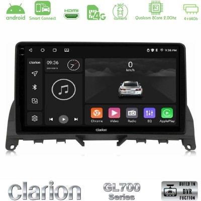 Clarion GL700 Series 8Core Android ClarionOS 4+64GB Mercedes C-Class W204 2008-2011 Navigation Multimedia Tablet 9" Με Carplay &