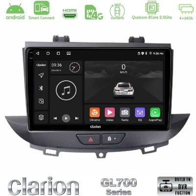 Clarion GL700 Series 8Core Android ClarionOS 4+64GB Opel Grandland/Crossland X Navigation Multimedia Tablet 9" Με Carplay & Andr