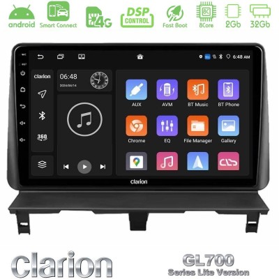 Clarion GL700 Lite Series 8Core Android ClarionOS 2+32GB Peugeot Partner / Citroën Berlingo 2002-2008 Navigation Multimedia Tabl