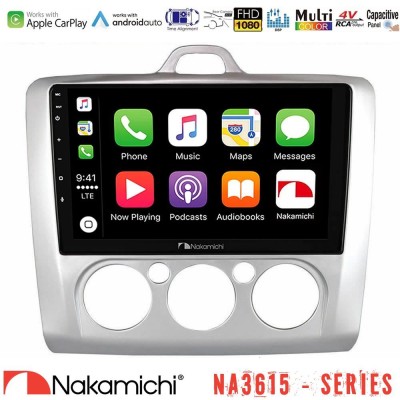 Nakamichi NA3615 Series Με Wireless Carplay & Android Auto Ford Focus Manual AC Media Station Tablet 9"