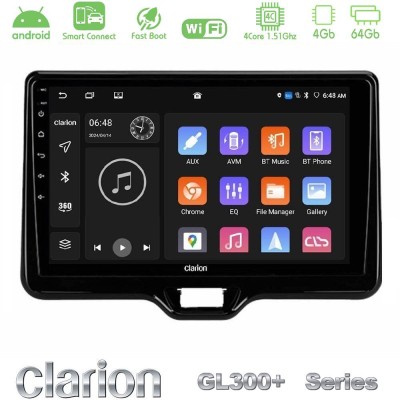 Clarion GL300+ Series 4Core Android ClarionOS 4+64GB Toyota Yaris Cross RHD 2020- (Low Version) Navigation Multimedia Tablet 9"
