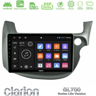 Clarion GL700 Lite Series 8Core Android ClarionOS 2+32GB Honda Jazz (Fit) 2009-2013 RHD Navigation Multimedia Tablet 10" Με Carp
