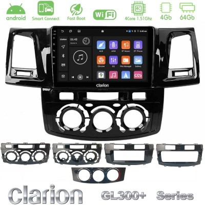 Clarion GL300+ Series 4Core Android ClarionOS 4+64GB Toyota Hilux 2007-2016 Navigation Multimedia Tablet 9"