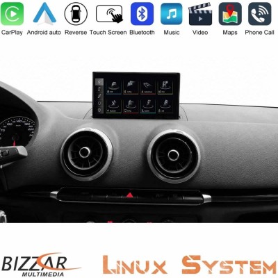 Bizzar Audi A3 8V 2013-2020 Linux Apple CarPlay | Android Auto screen 7" HD