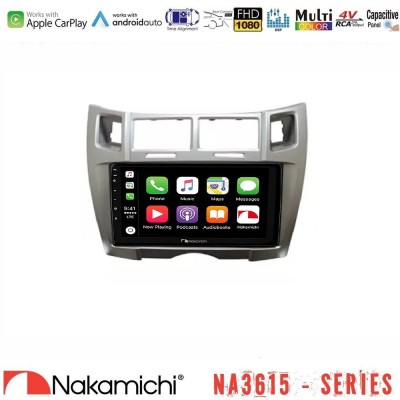 Nakamichi NA3615 Series Με Wireless Carplay & Android Auto Toyota Yaris Media Station Tablet 9" (Ασημί Χρώμα)