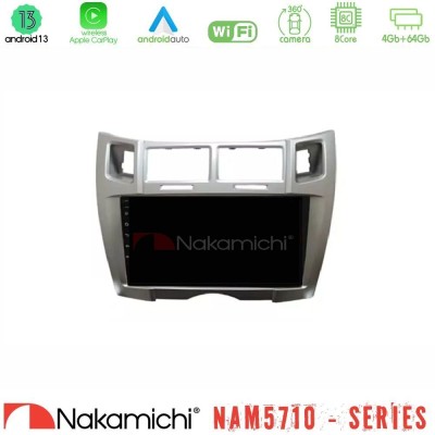 Nakamichi NAM5710 Series 8Core Android13 4+64GB Toyota Yaris Navigation Multimedia Tablet 9" (Ασημί Χρώμα)