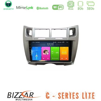 Bizzar C Series Lite 4Core Android14 2+32GB Toyota Yaris Navigation Multimedia Tablet 9" (Ασημί Χρώμα)