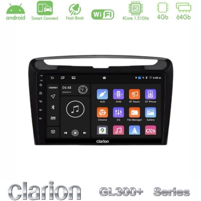Clarion GL300+ Series 4Core Android ClarionOS 4+64GB Lancia Ypsilon 2011-2015 Navigation Multimedia Tablet 9"