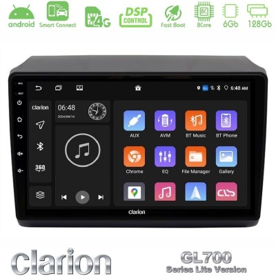 Clarion GL700 Lite Series 8Core Android ClarionOS 6+128GB Fiat Ducato/Citroen Jumper/Peugeot Navigation Multimedia Tablet 9" Με 