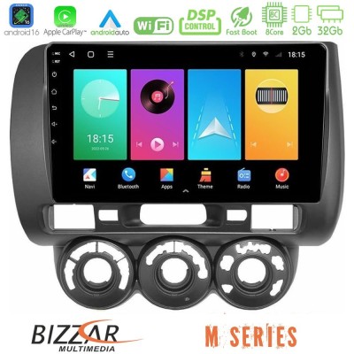 Bizzar M Series 8Core Android16 2+32GB Honda Jazz 2002-2008 (Manual A/C) Navigation Multimedia Tablet 9"
