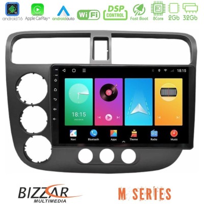 Bizzar M Series 8Core Android16 2+32GB Honda Civic 2001-2005 Navigation Multimedia Tablet 9"