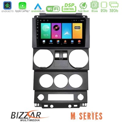 Bizzar M Series 8Core Android16 2+32GB Jeep Wrangler 2Door 2008-2010 Navigation Multimedia Tablet 9"