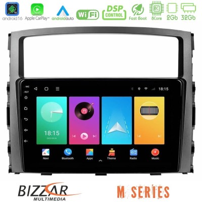 Bizzar M Series 8Core Android16 2+32GB Mitsubishi Pajero 2008-2009 Navigation Multimedia Tablet 9"