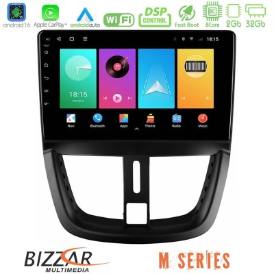 Bizzar M Series 8Core Android16 2+32GB Peugeot 207 Navigation Multimedia Tablet 9"