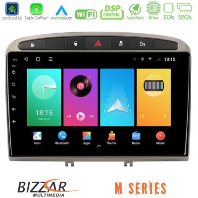 Bizzar M Series 8Core Android16 2+32GB Peugeot 308/RCZ Navigation Multimedia Tablet 9" (Ασημί Χρώμα)