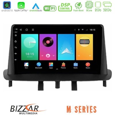 Bizzar M Series 8Core Android16 2+32GB Renault Megane 3 2009-2013 Navigation Multimedia Tablet 9"
