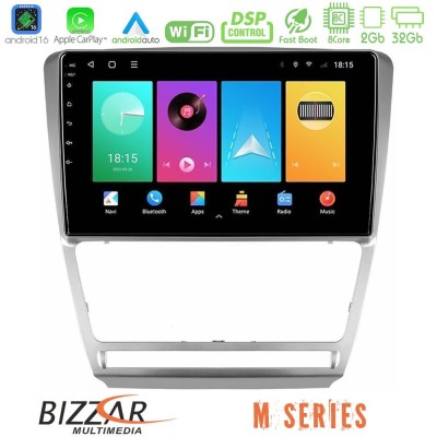 Bizzar M Series 8Core Android16 2+32GB Skoda Octavia 5 Navigation Multimedia Tablet 10"