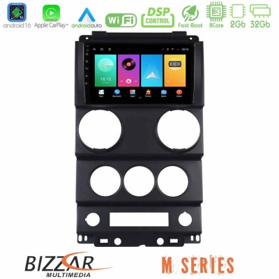 Bizzar M Series 8Core Android16 2+32GB Jeep Wrangler 2Door 2008-2010 Navigation Multimedia Tablet 9"