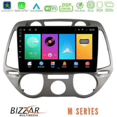 Bizzar M Series 8Core Android16 2+32GB Hyundai i20 2009-2012 Manual A/C Navigation Multimedia Tablet 9"