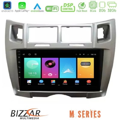 Bizzar M Series 8Core Android16 2+32GB Toyota Yaris Navigation Multimedia Tablet 9" (Ασημί Χρώμα)