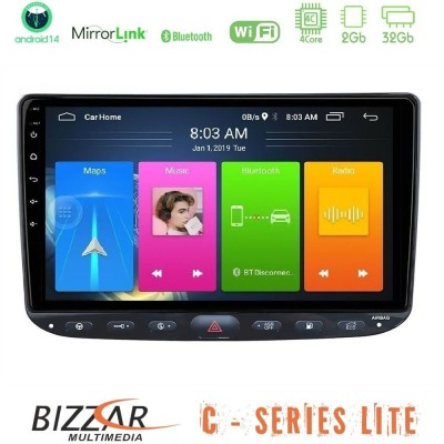 Bizzar C Series Lite 4Core Android14 2+32GB Fiat Punto/ Evo Navigation Multimedia Tablet 9"