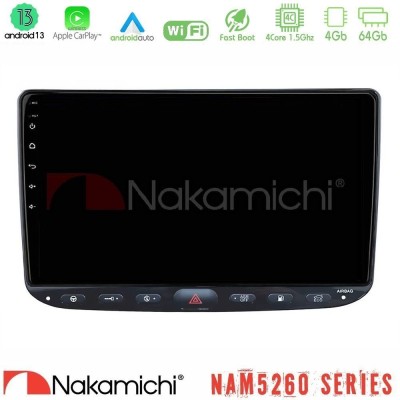 Nakamichi NAM5260 Series 4Core Android13 4+64GB Fiat Punto/ Evo Navigation Multimedia Tablet 9" Με Carplay & Android Auto