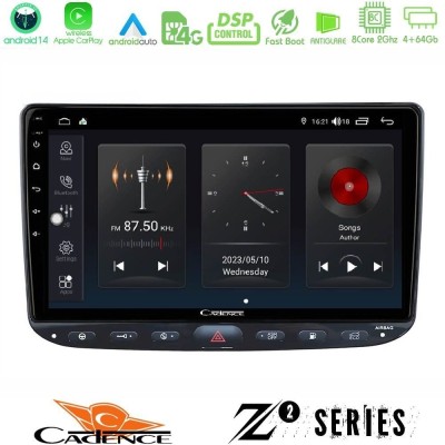 Cadence Z2 Series 8Core Android14 4+64GB Fiat Punto/ Evo Navigation Multimedia Tablet 9" Με Carplay & Android Auto