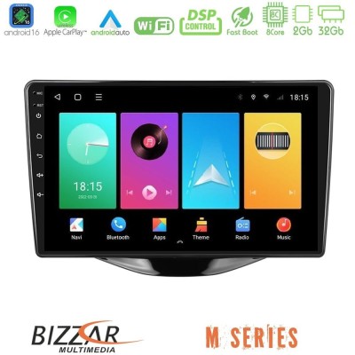 Bizzar M Series 8Core Android16 2+32GB Toyota Aygo | Citroen C1 | Peugeot 108 Navigation Multimedia Tablet 9"
