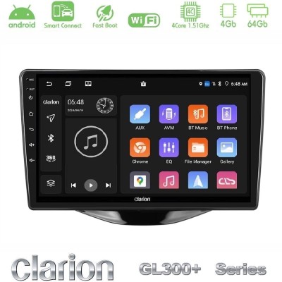 Clarion GL300+ Series 4Core Android ClarionOS 4+64GB Toyota Aygo | Citroen C1 | Peugeot 108 Navigation Multimedia Tablet 9"