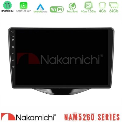 Nakamichi NAM5260 Series 4Core Android13 4+64GB Toyota Aygo | Citroen C1 | Peugeot 108 Navigation Multimedia Tablet 9" Με Carpla