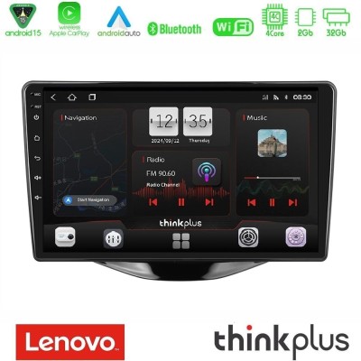 Lenovo Thinkplus Series 4Core Android15 2+32GB Toyota Aygo | Citroen C1 | Peugeot 108 Navigation Multimedia Tablet 9" Με Carplay